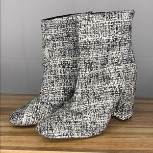 Jessica Simpson Tweed Black Booties 9.5